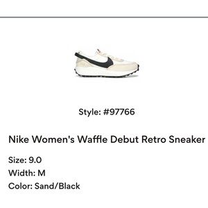 Nike Women's Waffle Debut Retro Sneaker Sand/Black